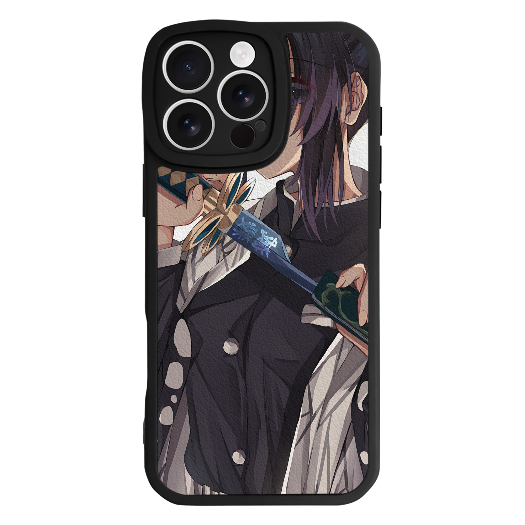 （画像用） 鬼滅の刃（きめつのやいば）蟲柱-胡蝶 しのぶ／こちょう しのぶ Kochou Shinobu 【iPhone 16シリーズ対応】シリコンスマホケース（レザー調） 材質：シリコン
